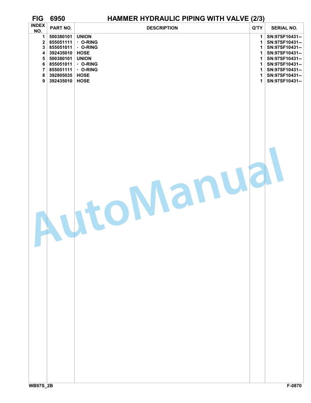 Komatsu WB97S-2 Backhoe Loader Parts Manual 97SF10431-up 5 Komatsu WB97S-2 Backhoe Loader Parts Manual 97SF10431-up-5