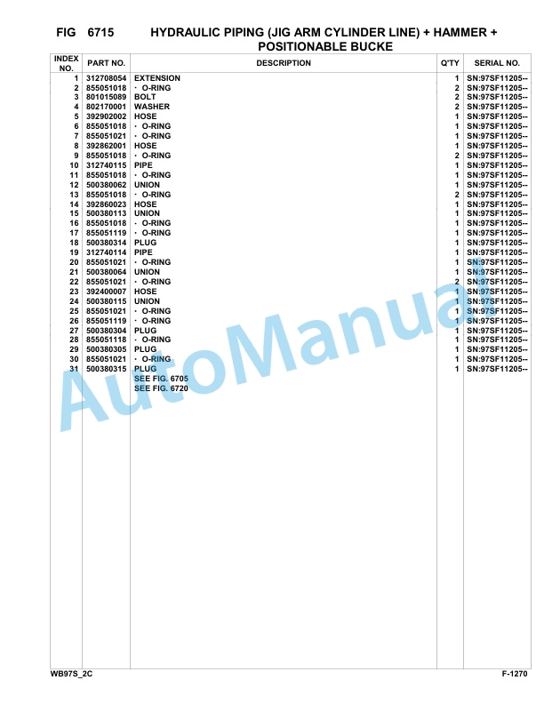 Komatsu WB97S-2 Backhoe Loader Parts Manual 97SF11205-up 5 Komatsu WB97S-2 Backhoe Loader Parts Manual 97SF11205-up-5