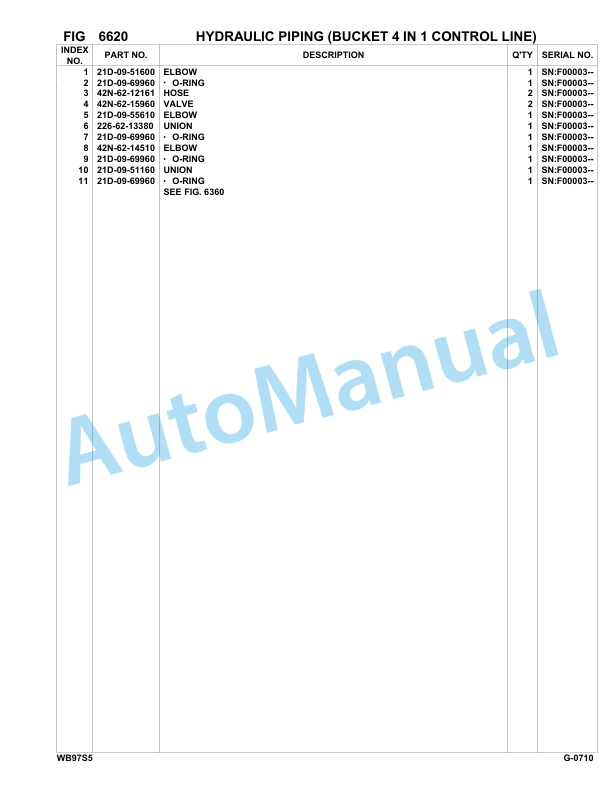 Komatsu WB97S-5 Backhoe Loader Parts Manual F00003-up 4 Komatsu WB97S-5 Backhoe Loader Parts Manual F00003-up-4