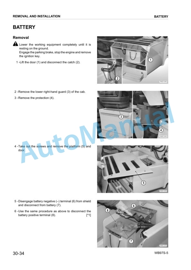 Komatsu WB97S-5 Backhoe Loader Shop Manual WEBM007500 3 Komatsu WB97S-5 Backhoe Loader Shop Manual WEBM007500 - Image 3