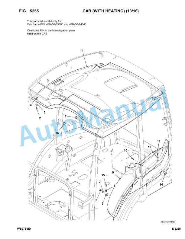 Komatsu WB97S-5E0 Backhoe Loader Parts Manual F30451-UP 3 Komatsu WB97S-5E0 Backhoe Loader Parts Manual F30451-UP-3