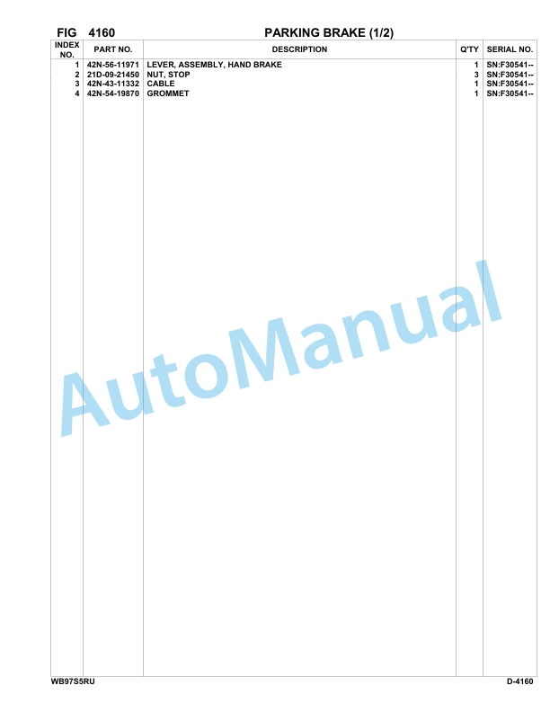 Komatsu WB97S-5E0 Backhoe Loader Parts Manual - F30541 - F30542 3 Komatsu WB97S-5E0 Backhoe Loader Parts Manual - F30541 - F30542-3