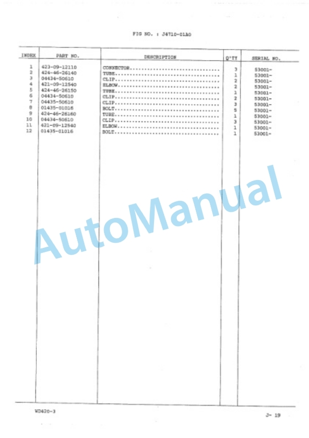 Komatsu WD420-3 Wheel Dozer Parts Manual PEPBP01100 4 Komatsu WD420-3 Wheel Dozer Parts Manual PEPBP01100-4