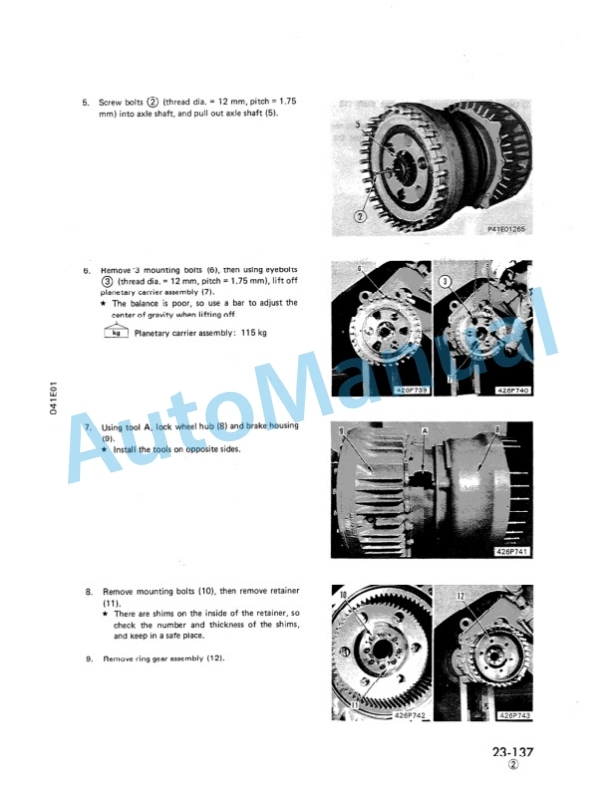 Komatsu WD600-1 Wheel Dozer Shop Manual SEBM041E0104 3 Komatsu WD600-1 Wheel Dozer Shop Manual SEBM041E0104 - Image 3