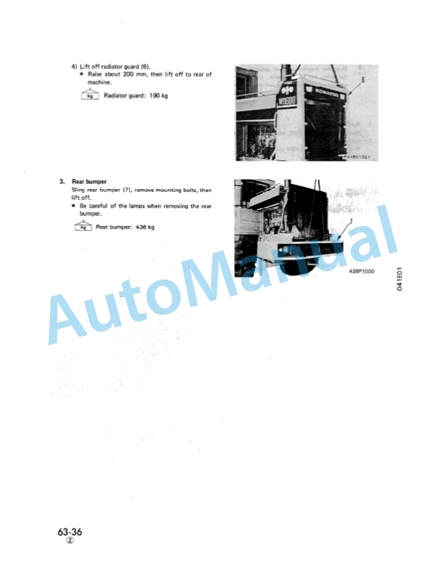 Komatsu WD600-1 Wheel Dozer Shop Manual SEBM041E0104 5 Komatsu WD600-1 Wheel Dozer Shop Manual SEBM041E0104 - Image 5
