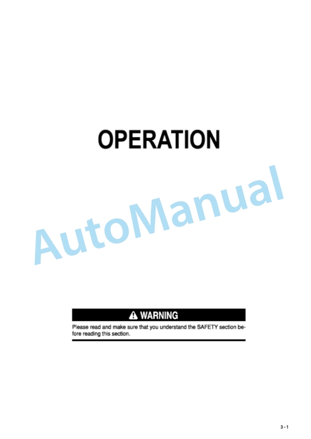 Alternative view of Komatsu WD600-3 Wheel Dozer Operation and Maintenance Manual TEN00169-02