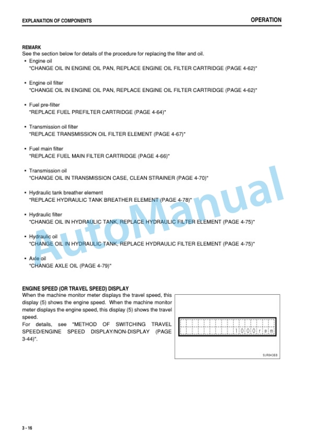Alternative view of Komatsu WD600-6 Wheel Dozer Operation and Maintenance Manual TEN00461-09