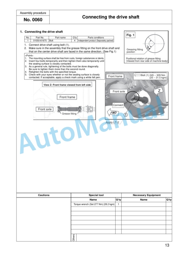 Alternative view of Komatsu WD600-6R Wheel Dozer Field Assembly Manual GEN00143-03