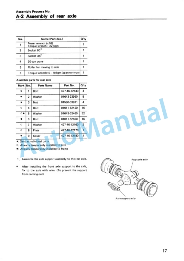 Alternative view of Komatsu WD900-3 Wheel Dozer Field Assembly Manual SEAW002500