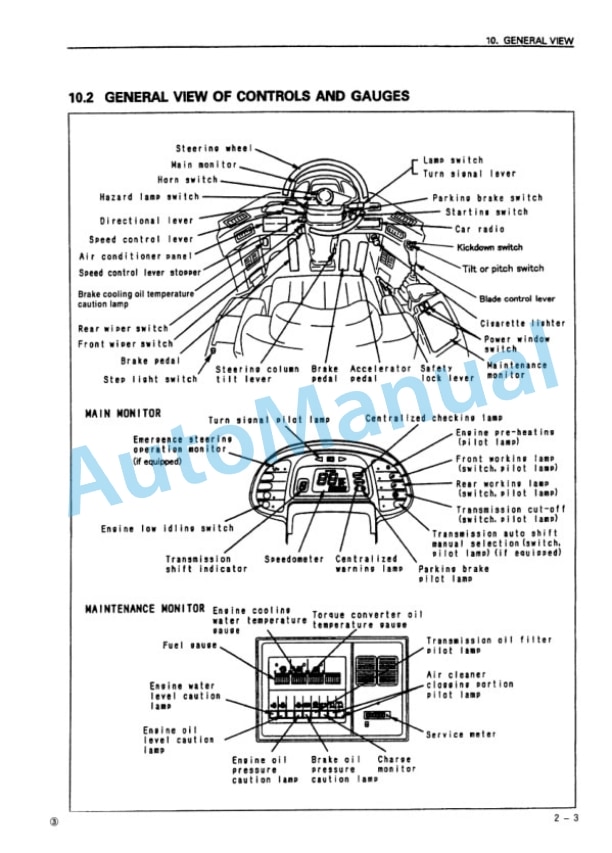 Alternative view of Komatsu WD900-3 Wheel Dozer Operation and Maintenance Manual SEAMW00203