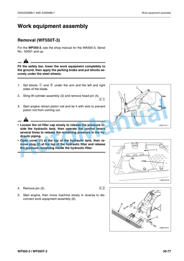 Komatsu WF550-3, WF550T-3 Trash Compactor Shop Manual VEBM090100 5 Komatsu WF550-3, WF550T-3 Trash Compactor Shop Manual VEBM090100 - Image 5