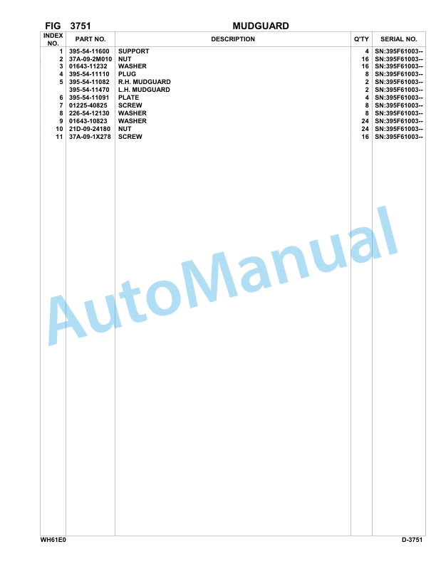 Komatsu WH609-1E0, WH613-1E0 Parts Manual 395F61003-UP 3 Komatsu WH609-1E0, WH613-1E0 Parts Manual 395F61003-UP-3