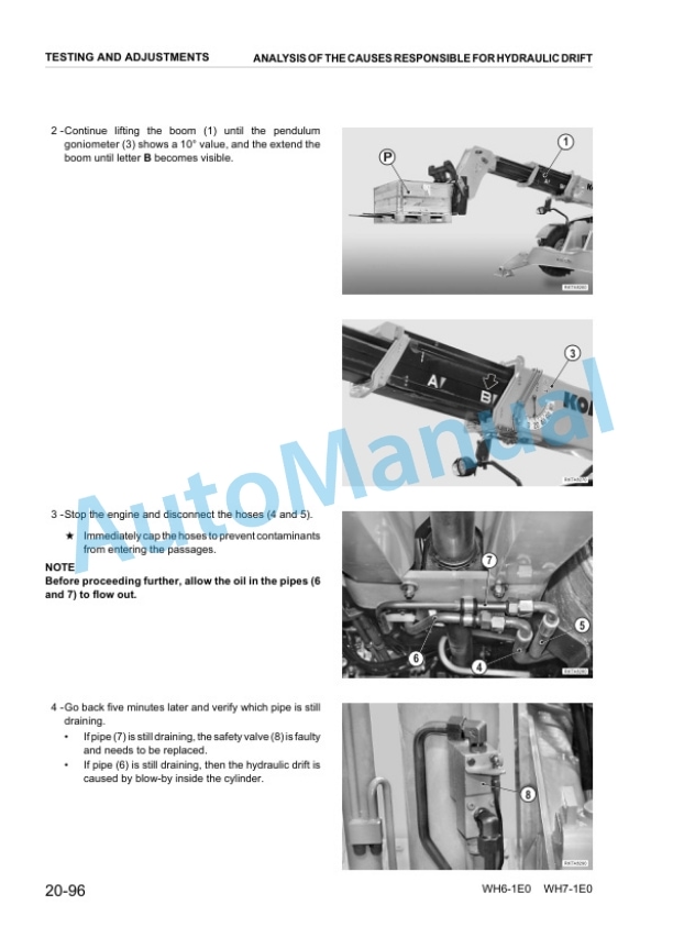 Komatsu WH609-1E0, WH613-1E0, WH713-1E0, WH714H-1E0, WH716-1E0 Telescopic Handler Shop Manual WEBM008500 3 Komatsu WH609-1E0, WH613-1E0, WH713-1E0, WH714H-1E0, WH716-1E0 Telescopic Handler Shop Manual WEBM008500 - Image 3