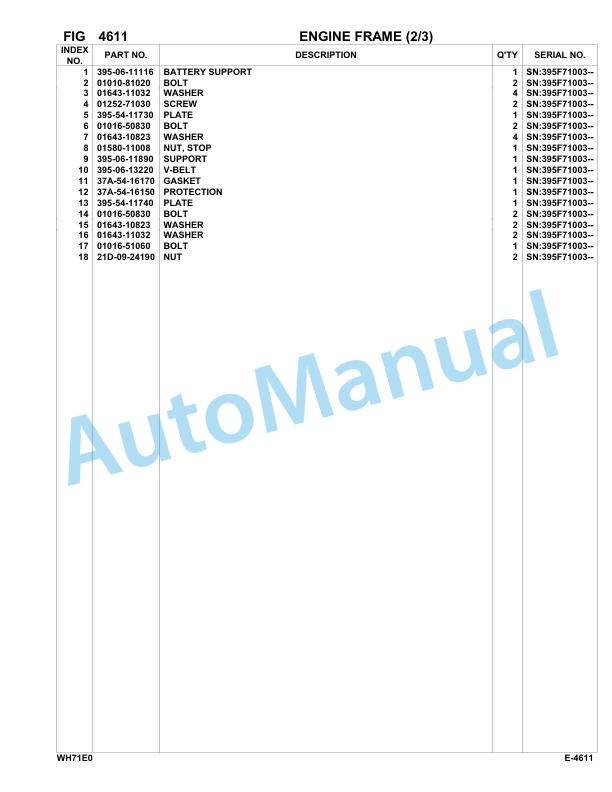 Komatsu WH713-1E0, WH714H-1E0, WH716-1E0 Parts Manual 395F71003-UP 3 Komatsu WH713-1E0, WH714H-1E0, WH716-1E0 Parts Manual 395F71003-UP-3