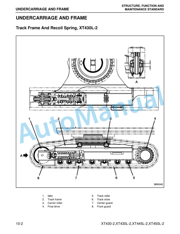 Alternative view of Komatsu XT430-2, XT430L-2, XT445L-2, XT450L-2 Crawler Feller Buncher Shop Manual CEBM025402