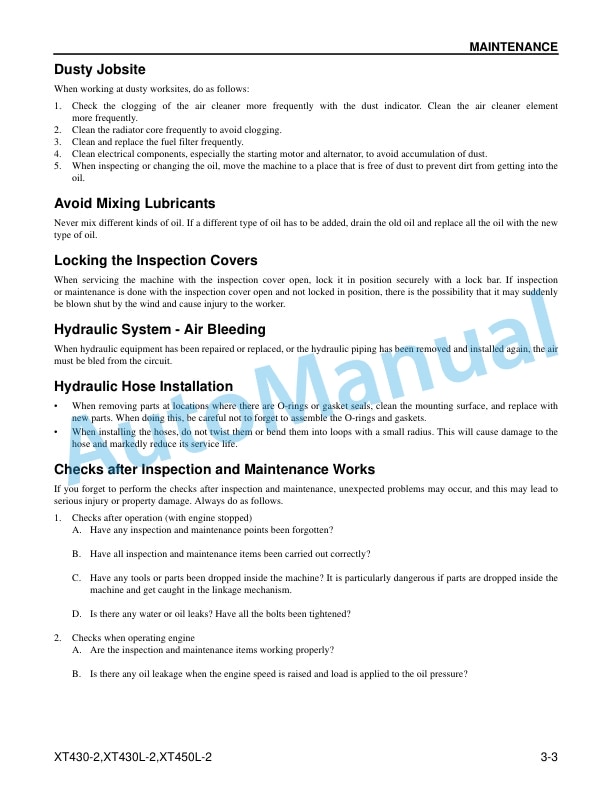 Komatsu XT430-2, XT430L-2, XT450L-2 Crawler Feller Buncher Operation and Maintenance Manual CEAM029102 4 Komatsu XT430-2, XT430L-2, XT450L-2 Crawler Feller Buncher Operation and Maintenance Manual CEAM029102 - Image 4