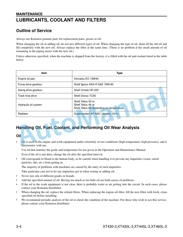 Komatsu XT430-3, XT430L-3, XT445L-3, XT460L-3 Crawler Feller Buncher Operation and Maintenance Manual CEAM029203 4 Komatsu XT430-3, XT430L-3, XT445L-3, XT460L-3 Crawler Feller Buncher Operation and Maintenance Manual CEAM029203 - Image 4