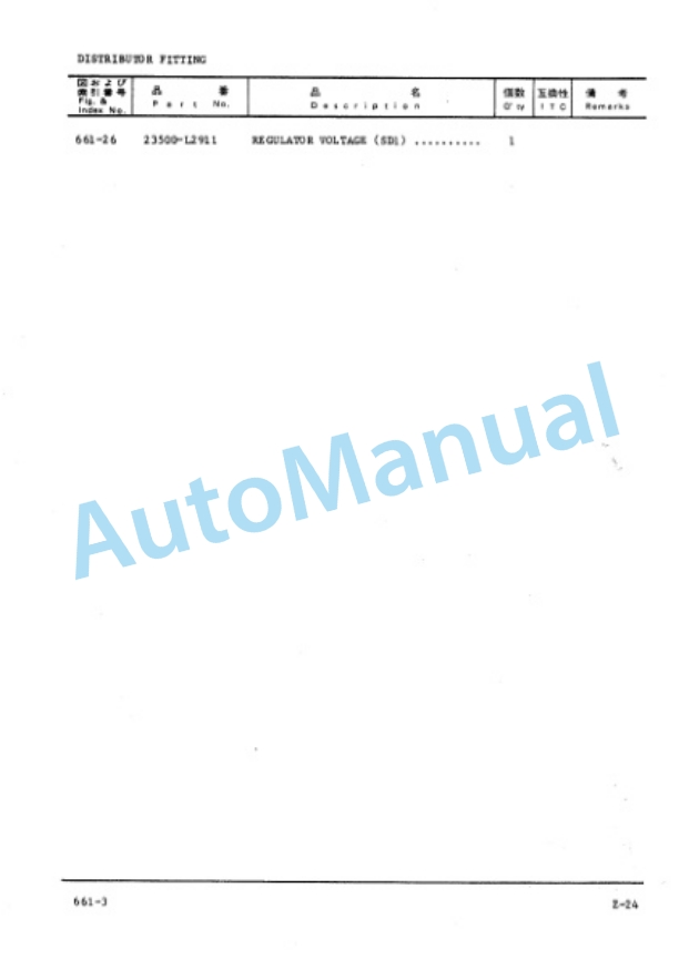Komatsu Z-24 Gasoline Engine Parts Manual Z24-PNE1 5 Komatsu Z-24 Gasoline Engine Parts Manual Z24-PNE1-5