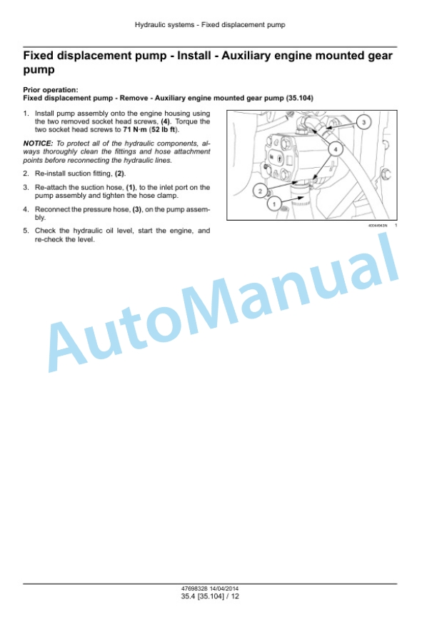Alternative view of New Holland 130 Speedrower Self-Propelled Windrower Service Manual 47698328