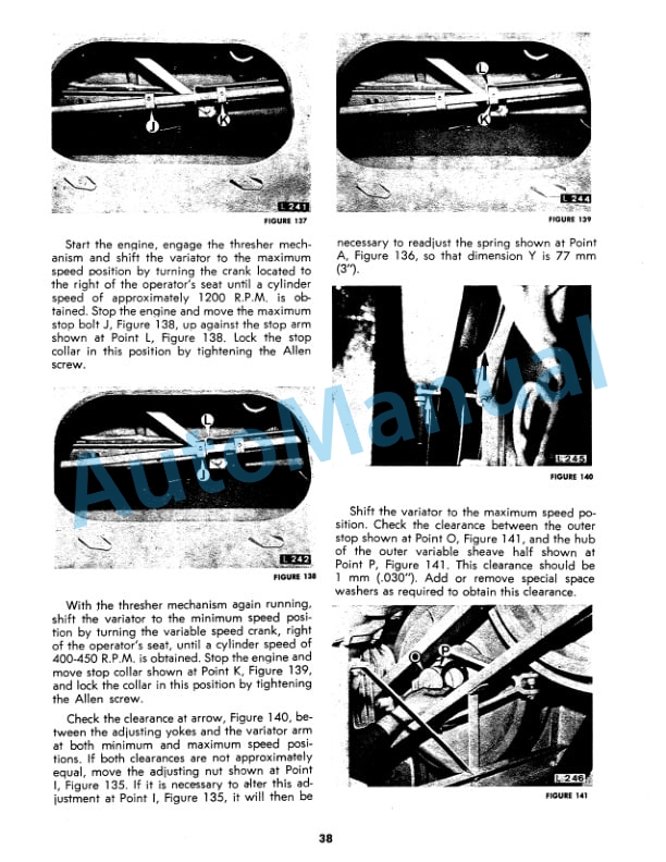 Alternative view of New Holland 1400, 1500 Combine Tractor Service Manual 40481300