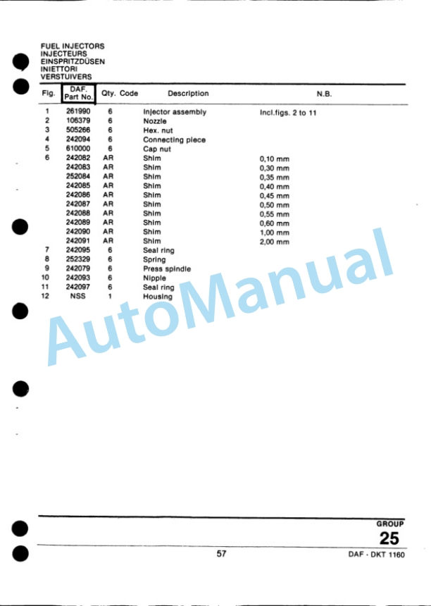 New Holland 1900 Forage Harvester - DKT 1160 DAF Diesel Engine Service Parts Catalogue 527879010 5 New Holland 1900 Forage Harvester - DKT 1160 DAF Diesel Engine Service Parts Catalogue 527879010-5