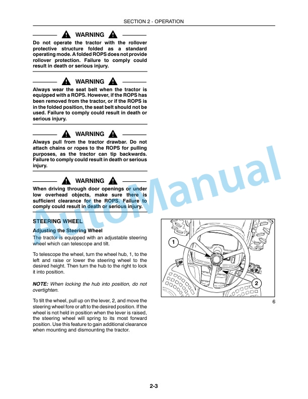 Alternative view of New Holland 2030, 2035 Boomer Tractor Operation and Maintenance Manual 87477103