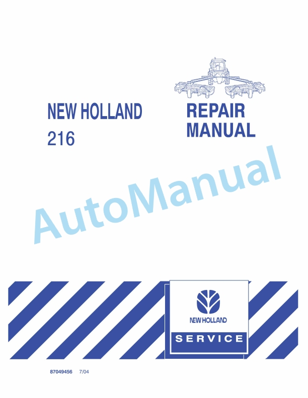 New Holland 216 Rake Repair Manual 87049456