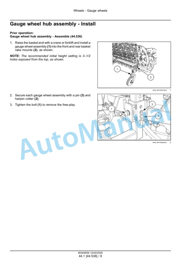 New Holland 230 Rolabar Basket Rake Service Manual 90349559 4 New Holland 230 Rolabar Basket Rake Service Manual 90349559-4