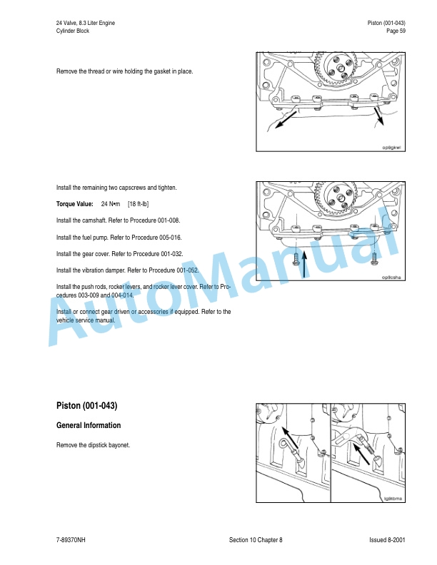 New Holland 24 Vavle, 8.3 Liter Engine Repair Manual 87025503 4 New Holland 24 Vavle, 8.3 Liter Engine Repair Manual 87025503-4