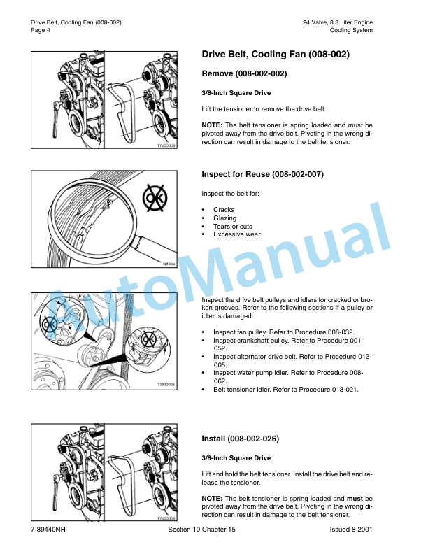 New Holland 24 Vavle, 8.3 Liter Engine Repair Manual 87025678 3 New Holland 24 Vavle, 8.3 Liter Engine Repair Manual 87025678-3