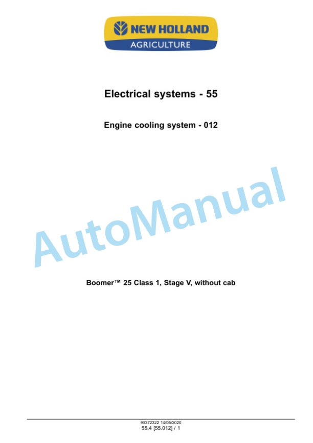 New Holland 25 Boomer Stage V Compact Tractor Service Manual 90372322 5 New Holland 25 Boomer Stage V Compact Tractor Service Manual 90372322 - Image 5