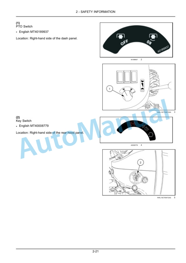 Alternative view of New Holland 25 Workmaster Tier 4B Final Compact Tractor Operation and Maintenance Manual 51414247