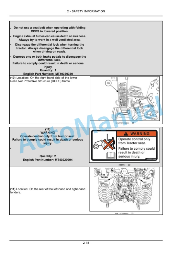 Alternative view of New Holland 25S Workmaster Tier 4B Final Compact Tractor Operation and Maintenance Manual 51409930