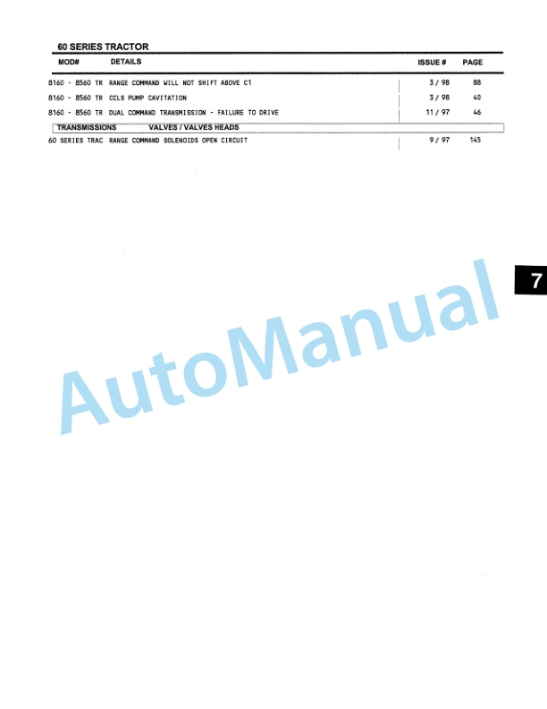 Alternative view of New Holland 3-88 to 3-89 Bulletin Service Manual 40991792