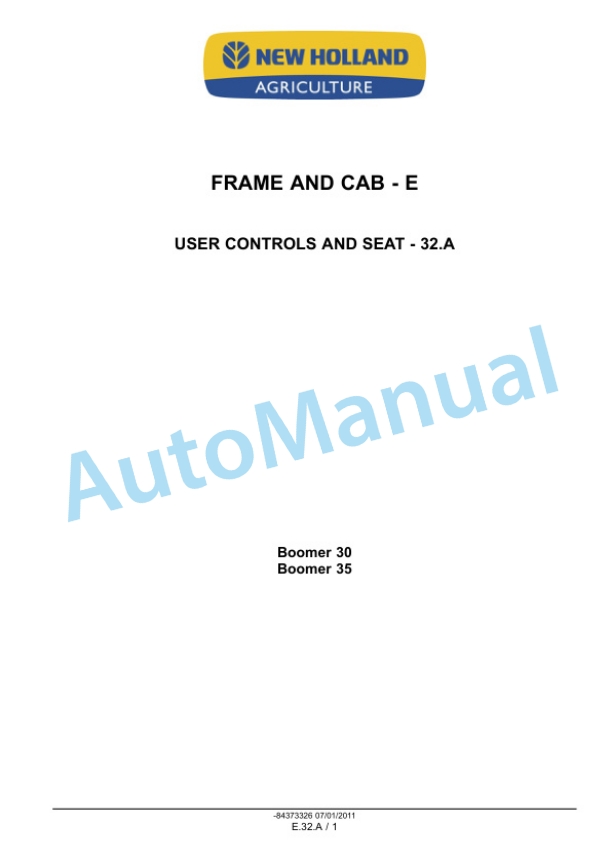 New Holland 30, 35 Boomer Compact Tractor Service Manual 84419440 5 New Holland 30, 35 Boomer Compact Tractor Service Manual 84419440 - Image 5