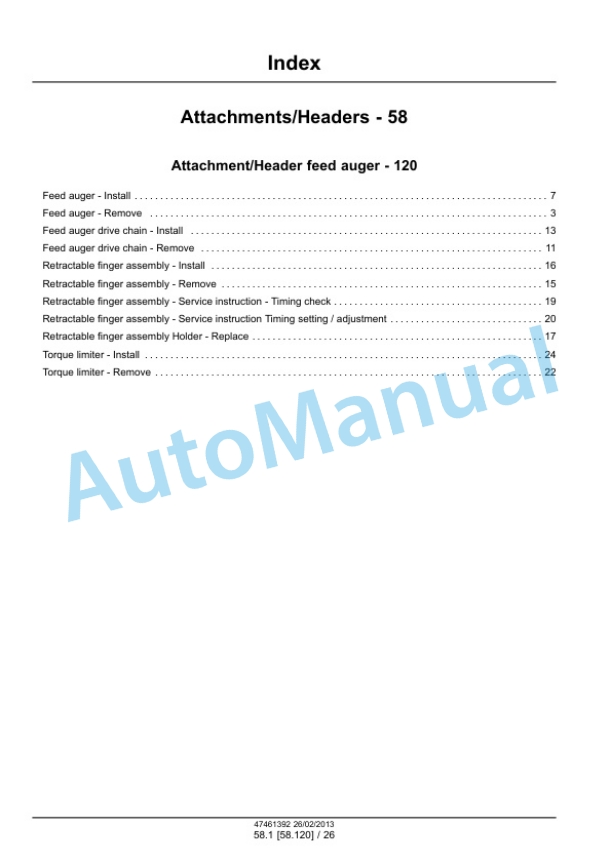 New Holland 300FP, 380FP Header Service Manual 47461392 4 New Holland 300FP, 380FP Header Service Manual 47461392-4