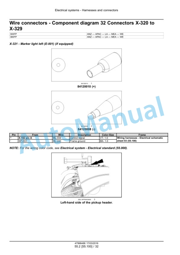 New Holland 300FP, 380FP Header Service Manual 47998488 4 New Holland 300FP, 380FP Header Service Manual 47998488-4