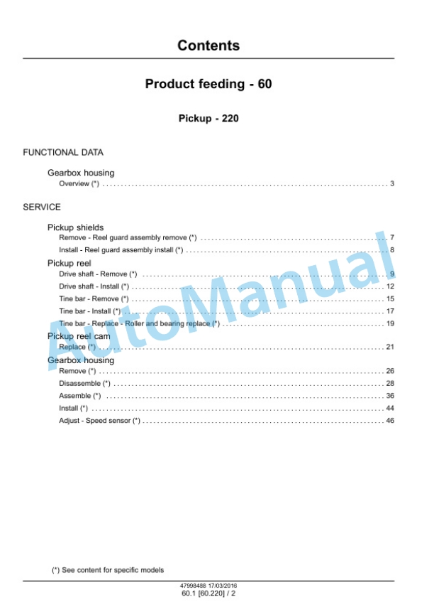New Holland 300FP, 380FP Header Service Manual 47998488 5 New Holland 300FP, 380FP Header Service Manual 47998488-5