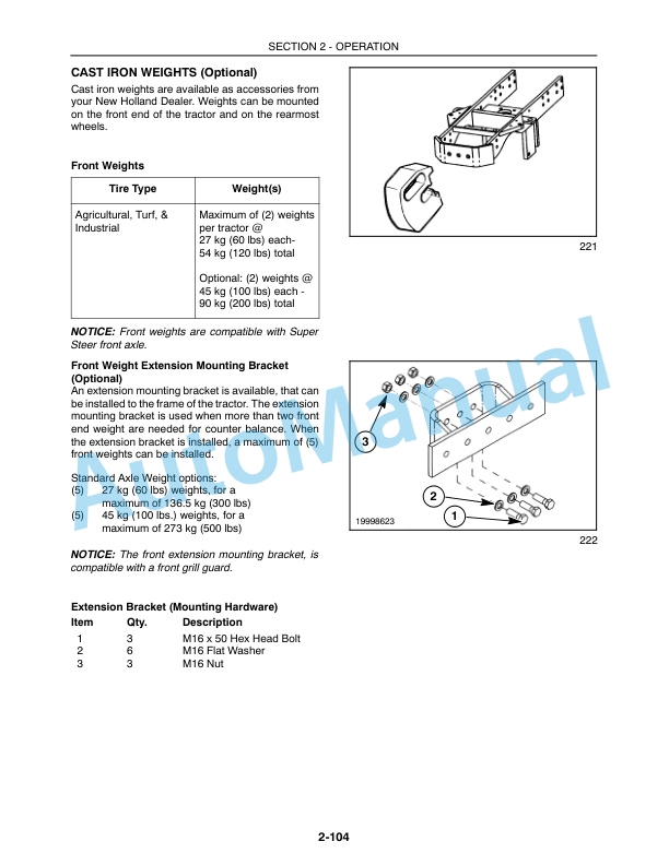 New Holland 3040, 3045, 3050 Boomer Tractor Operation and Maintenance Manual 84328431 4 New Holland 3040, 3045, 3050 Boomer Tractor Operation and Maintenance Manual 84328431-4