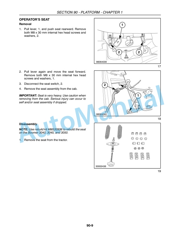 New Holland 3040, 3045, 3050 Boomer With Cab and CVT Transmission Service Manual 84126854 5 New Holland 3040, 3045, 3050 Boomer With Cab and CVT Transmission Service Manual 84126854-5