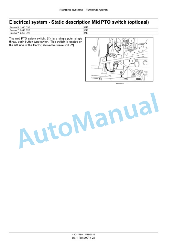 New Holland 3040, 3045, 3050 CTV Boomer Compact Tractor Service Manual 48017760 4 New Holland 3040, 3045, 3050 CTV Boomer Compact Tractor Service Manual 48017760 - Image 4