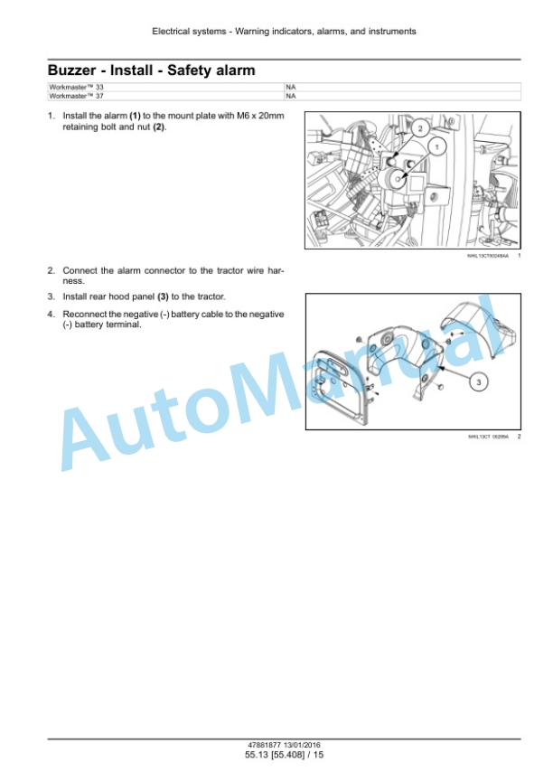 New Holland 33, 37 Workmaster Tier 4B Final Compact Tractor Service Manual 47956043 3 New Holland 33, 37 Workmaster Tier 4B Final Compact Tractor Service Manual 47956043 - Image 3