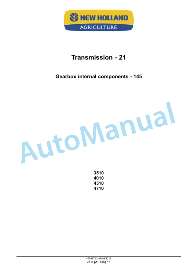 New Holland 3510, 4010, 4510, 4710 Tractor Service Manual 47899743 3 New Holland 3510, 4010, 4510, 4710 Tractor Service Manual 47899743 - Image 3