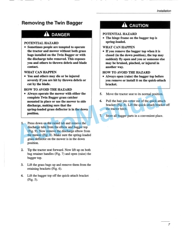 New Holland 38in Twin Bagger for Lawn - Garden Tractor Operation and Maintenance Manual 42680050 4 New Holland 38in Twin Bagger for Lawn - Garden Tractor Operation and Maintenance Manual 42680050-4