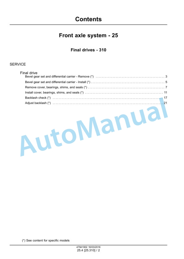 Alternative view of New Holland 41, 47 Boomer Tier 4B Final Compact Tractor Service Manual 47941902