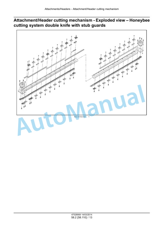 New Holland 425HB, 430HB, 436HB, 440HB DuraSwath Draper Header Service Manual 47528908-5