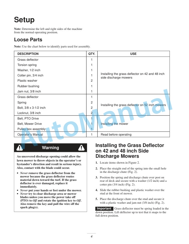 New Holland 42in, 48in, 52in Mower Operation and Maintenance Manual 87040092 2 New Holland 42in, 48in, 52in Mower Operation and Maintenance Manual 87040092-2