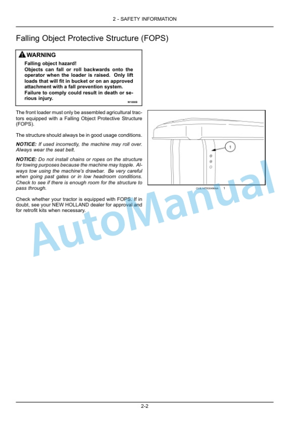 New Holland 430TL, 440TL, 450TL, 460TL Front Loader Operation and Maintenance Manual 47916405 2 New Holland 430TL, 440TL, 450TL, 460TL Front Loader Operation and Maintenance Manual 47916405-2
