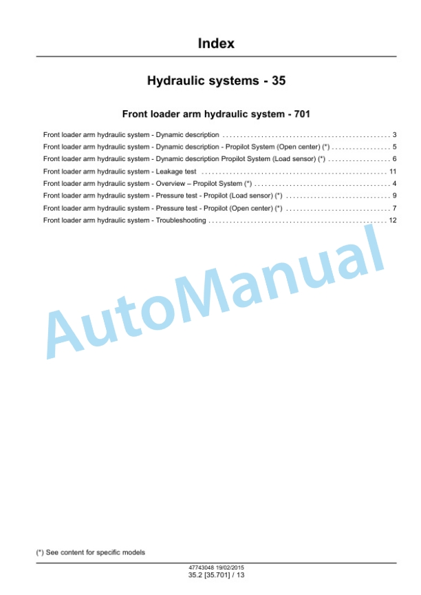 New Holland 430TL, 440TL, 450TL, 460TL Front Loader Service Manual 47743048 4 New Holland 430TL, 440TL, 450TL, 460TL Front Loader Service Manual 47743048-4