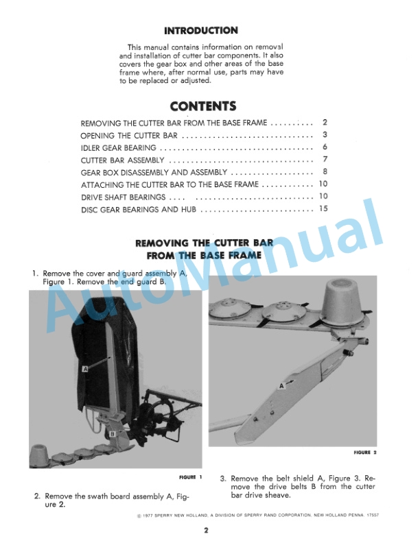 New Holland 438 Disc Mower Service Manual 40043810 2 New Holland 438 Disc Mower Service Manual 40043810-2